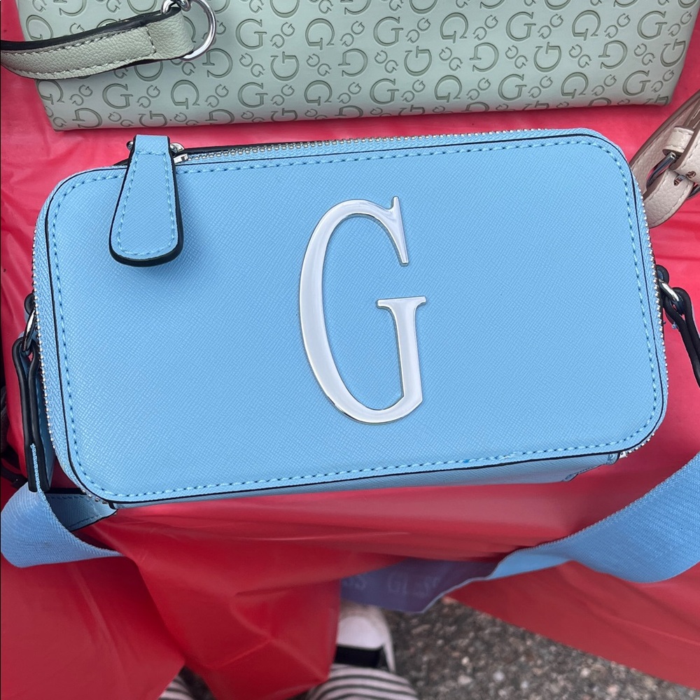 Blue G Logo Crossbody Bag